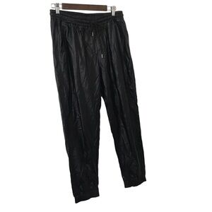 Stella Luce black vegan leather pull on jogger pants size XL